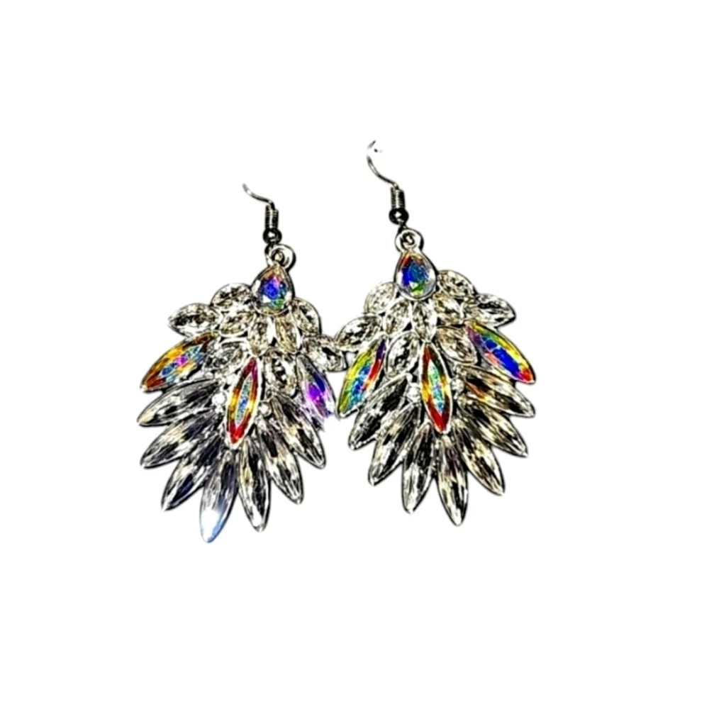 Iridescent fishhook Earrings - Picture 3 of 3